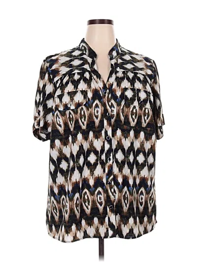 Pre-owned Elementz Short Sleeve Blouse In Brown