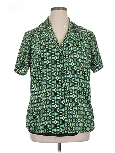 Pre-owned Elementz Short Sleeve Blouse In Green