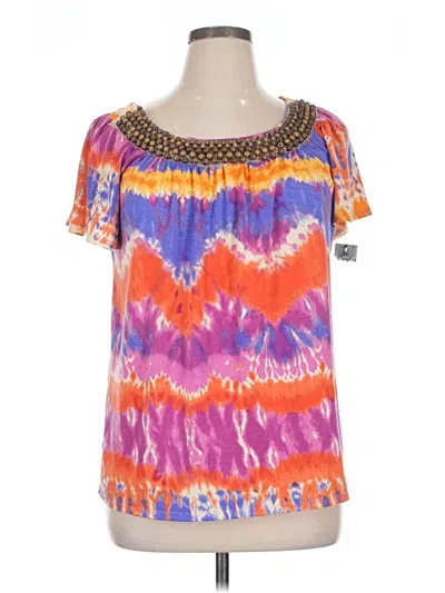 Pre-owned Elementz Short Sleeve Blouse In Purple