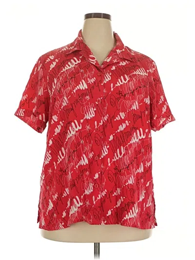 Pre-owned Elementz Short Sleeve Blouse In Red