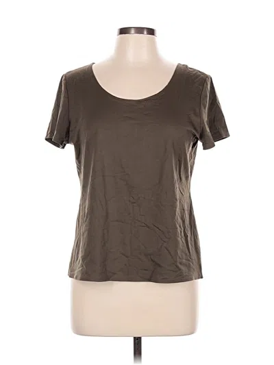 Pre-owned Elementz Short Sleeve Top Brown Scoop Neck Tops
