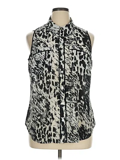Pre-owned Elementz Sleeveless Button Down Shirt In Black