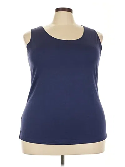 Pre-owned Elementz Tank Top Blue Halter Neckline Tops