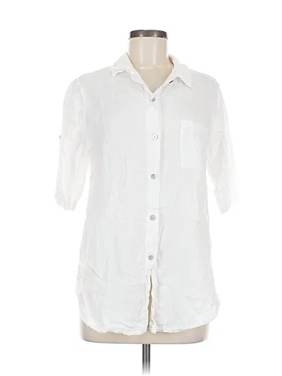 Pre-owned Elena Baldi Short Sleeve Button Down Shirt In White