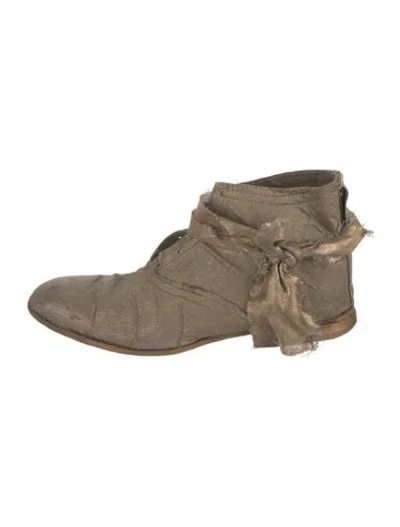 Pre-owned Elena Dawson Canvas Boots In Gold