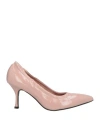 Elena Del Chio Woman Pumps Blush Size 10 Leather In Pink
