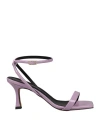 Elena Del Chio Woman Sandals Lilac Size 11 Leather In Purple