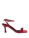 Elena Del Chio Woman Sandals Red Size 11 Leather