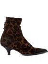 Elena Iachi 50mm Elena Leopard-print Boots In Brown