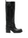 Elena Iachi 60mm Buckle-detail Knee-high Boots In Black