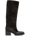 Elena Iachi 60mm Suede Block-heel Boots In Brown