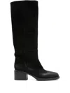 Elena Iachi 60mm Suede Knee-high Boots In Black