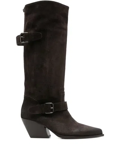 ELENA IACHI 65MM BUCKLE-DETAILING KNEE-HIGH BOOTS