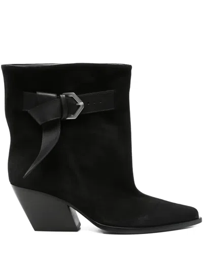 Elena Iachi 70mm Buckle-detail Boots In Black