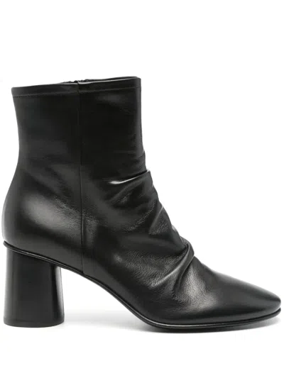 Elena Iachi 70mm Leather Ankle Boots In Black