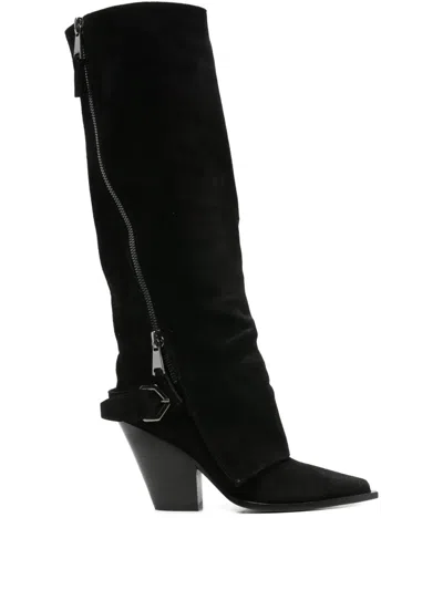Elena Iachi 75mm Leather Knee-high Boots In Multi