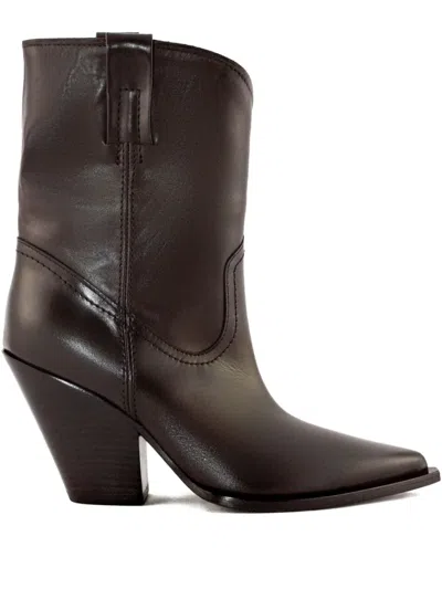 Elena Iachi 90mm Elena Pointed-toe Boots In Brown