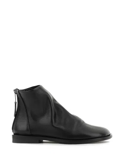 Elena Iachi Asymmetrical Zip-fastening Ankle Boots In Black