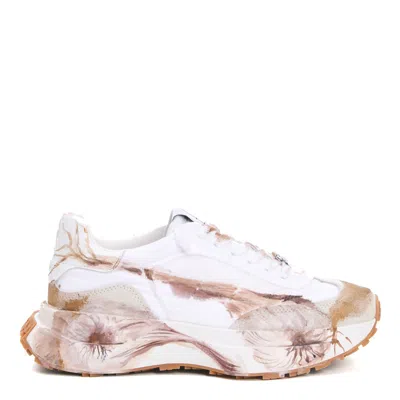 Elena Iachi Bianca E Beige Dipinta A Mano Sneakers In Neutral