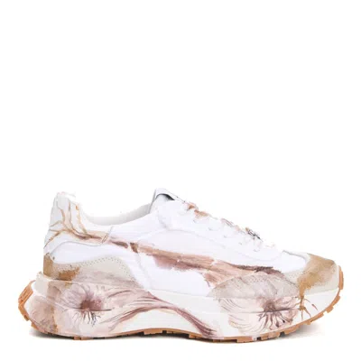 Elena Iachi Bianca E Beige Dipinta A Mano Sneakers In Multi