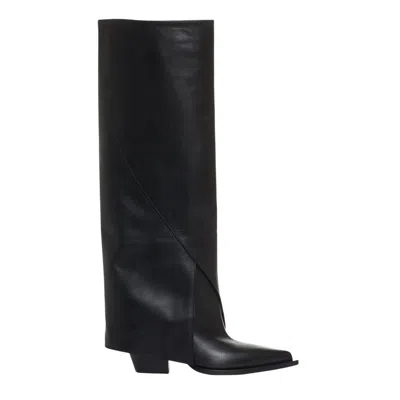 Elena Iachi Black Turn-up Texan Boot