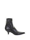 Elena Iachi 50mm Zip-detail Pointed-toe Ankle Boots In Black
