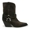 Elena Iachi Brown Suede Ankle Boots In Brown