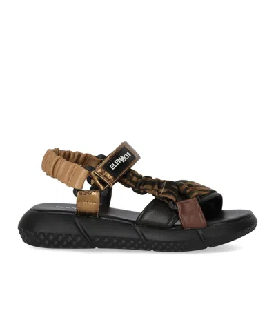 Elena Iachi Brown Zebra Sandal In Multi