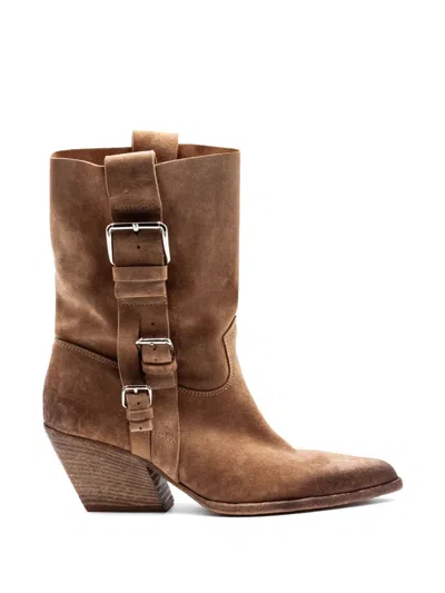 Elena Iachi Buckle-strap Boots In Brown
