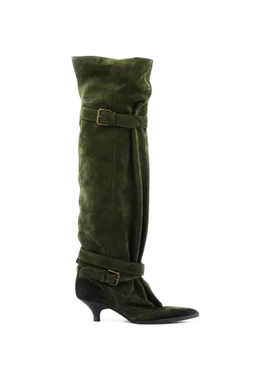 Elena Iachi Stiefeletten Mit Schnallenriemen In Animal Print
