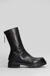 Elena Iachi Combat Boots In Black Leather In Black