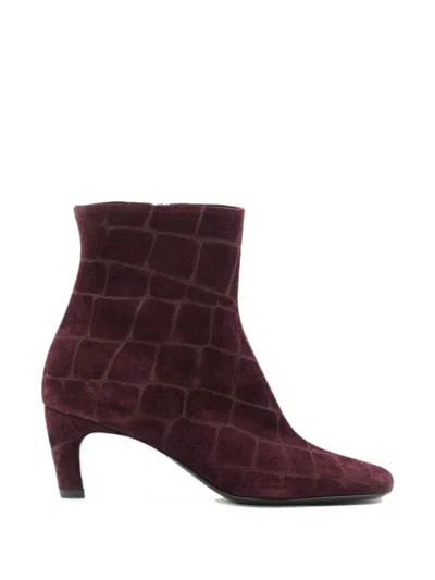 Elena Iachi Chelsea-boots Mit Kroko-optik In Red