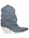 Elena Iachi Distressed Suede Boots In Black