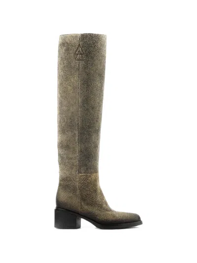 Elena Iachi Kniehohe Shanti Stiefel Mit Eckiger Kappe E4415 In Brown