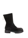Elena Iachi Ebony Suede Ankle Boot With Zip In Black