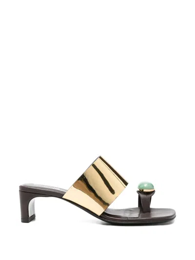 Elena Iachi Gemstone-detail Sandals In Gold