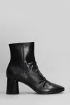 Elena Iachi High Heels Ankle Boots In Black Leather In Black