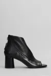 Elena Iachi High Heels Ankle Boots In Black Leather In Black