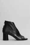 Elena Iachi High Heels Ankle Boots In Black Leather In Black