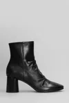 Elena Iachi High Heels Ankle Boots In Black Leather In Black