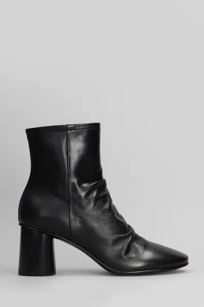 ELENA IACHI HIGH HEELS ANKLE BOOTS IN BLACK LEATHER