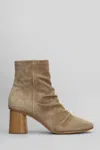 Elena Iachi High Heels Ankle Boots In Camel Suede In Camel