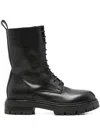 Elena Iachi Lace-up Leather Boots In Black