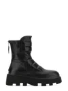 Elena Iachi Chunky Black Leather Boot In Black