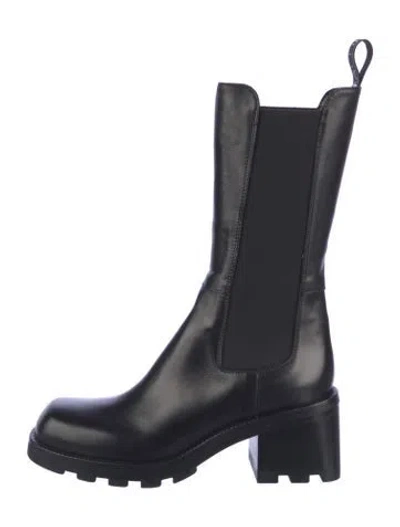 Pre-owned Elena Iachi Leather Chelsea Boots In Blue