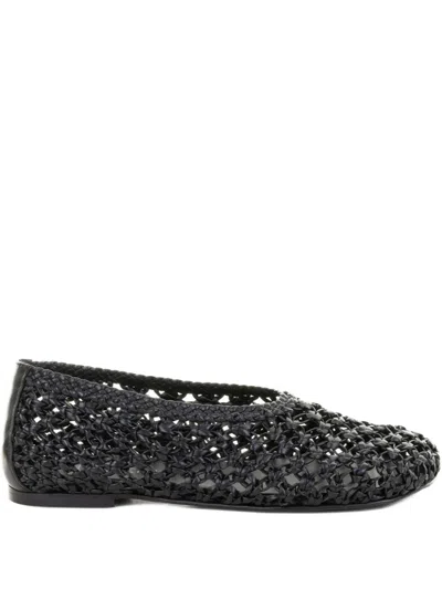 Elena Iachi Perforated Leather Slipper In Black