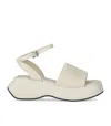 Elena Iachi Lena Ivory Platform Sandal In Neutral