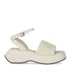 Elena Iachi Lena Ivory Platform Sandal In White