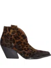 Elena Iachi Leopard-print Pointed-toe Boots In Brown
