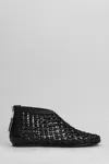 Elena Iachi Low Heels Ankle Boots In Black Leather In Black